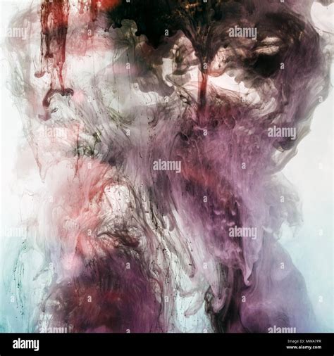 smoky background with violet and grey splashes of paint in water Stock ...