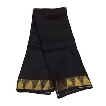 Buy Charkha Silk Women's Kota Doriya Temple Border Saree with Blouse ...