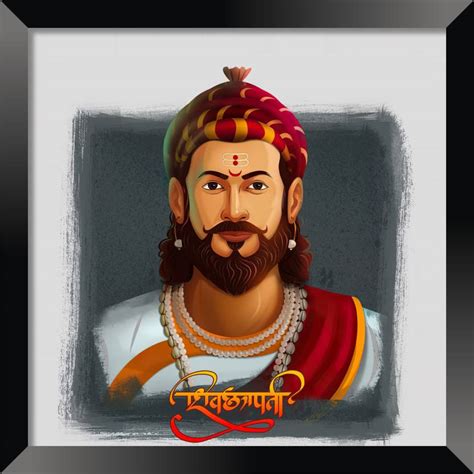 Chhatrapati Shivaji Maharaj Framed Painting Wall Hanging Living room ...