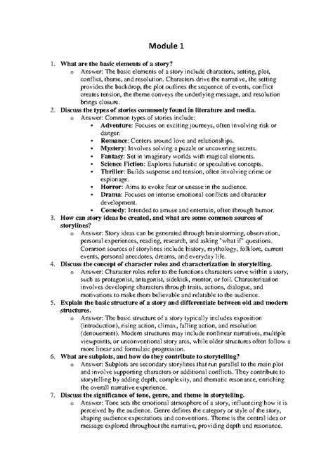 Script Writting & Screenplay Notes - Module 1 What are the basic ...