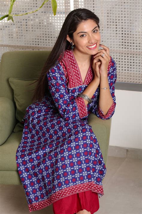 Navy Maroon Dual Printed Long Kurta – Rui Boutique Mumbai