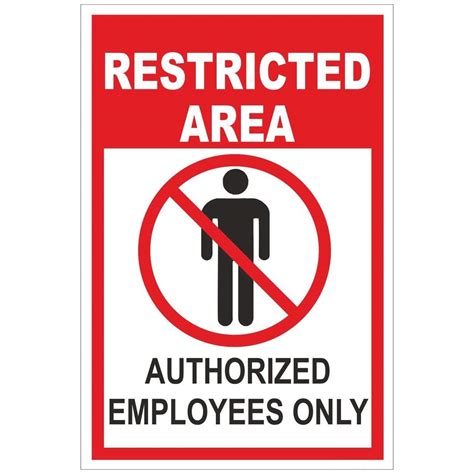 D&Y Restricted Area Authorized Employee Only Sign Board (11 x 8 Inch ...