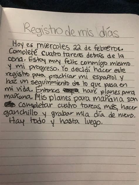 My Diary In Spanish at Alan Matheny blog