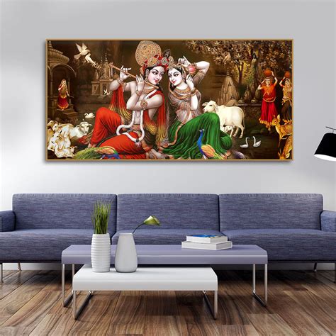 Classic Lord Radha Krishna Premium Wall Painting – Decors Mantra