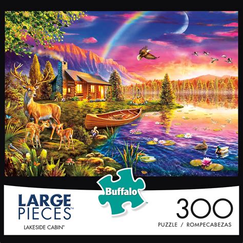 Buffalo Games - Large Piece - Lakeside Cabin - 300 Piece Jigsaw Puzzle - Walmart.com