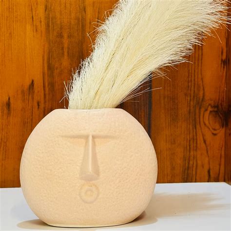 Buy URBAN SENSE | Modern Decorative Blowing Face Ceramic Vase for Home ...