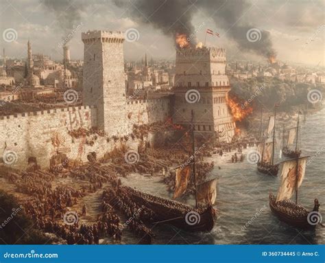 The Siege of Constantinople, 717–718 AD – Byzantium S Defiant Stand Stock Illustration ...