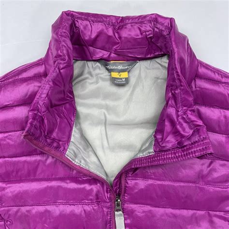 Eddie Bauer Travex EB700 Womens Size M Purple Down Puffer Vest Full Zip ...
