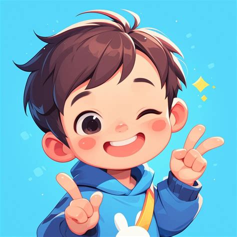 A tiny indian boy enjoys childrens day cartoon style | Premium AI ...