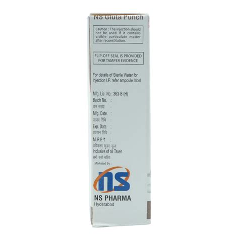 NS Gluta Punch 600 mg Injection Price, Uses, Side Effects, Composition ...