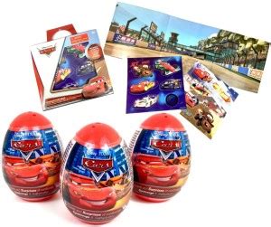 Bon Bon Buddies 8 cm 3 Disney Cars Plastic Surprise Eggs Plus Sticker ...