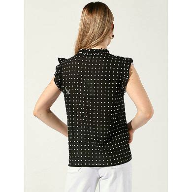 Women's Summer V Neck Ruffle Sleeve Dressy Casual Chiffon Tops Shirts ...