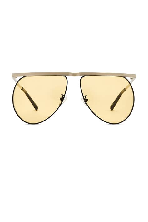 THE ATTICO Mina Sunglasses in Silver, Black, & Peach | REVOLVE