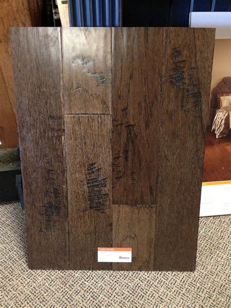 Bruce engineered hardwood in hand scraped hickory, brushed tumbleweed ...