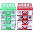 Kuber Industries Plastic 2 Pieces Four Layer Drawer Storage Cabinet Box ...
