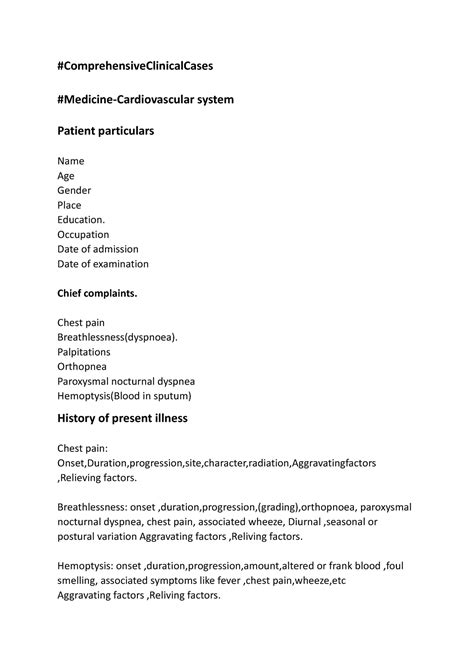 Medicine-CVS - Practical format - #ComprehensiveClinicalCases #Medicine ...
