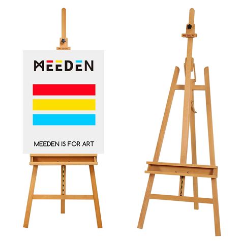 MEEDEN Wood Studio Easel for Artist Painting, Height Adjustable Wooden ...