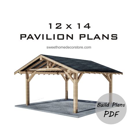 Diy 12 x 14 gable pavilion plans in pdf carport plans pergola patio ...