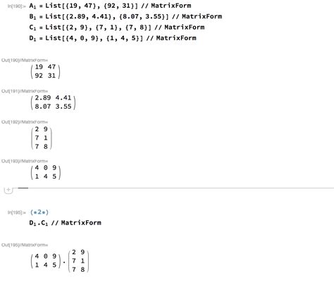 Matrix in Mathematica 的图像结果