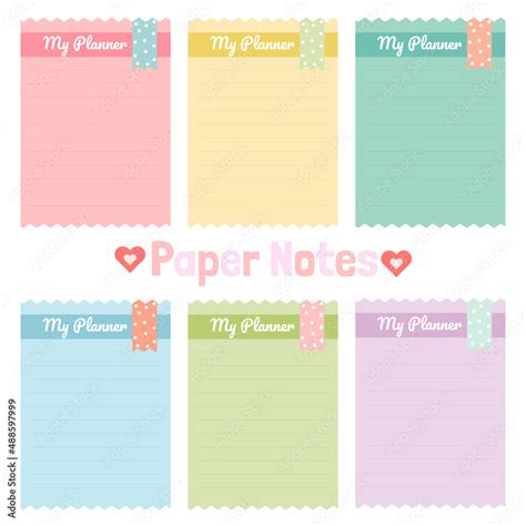 Cute paper notes. Stationary set. Scrapbook notes and cards.Printable ...