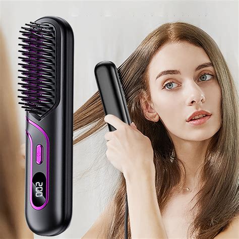 Wireless Hair Straightener - USB Rechargeable Portable Straightening ...