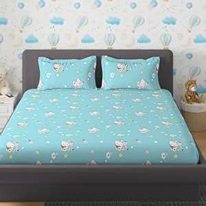 Bedirah Living 100% Cotton King Size Kids Cartoon Bedsheet, 1 Pure ...