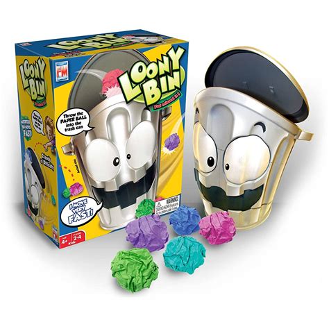 EVERMALL Loony Bin Action Game, Try and Toss Paper Balls into The Funny ...