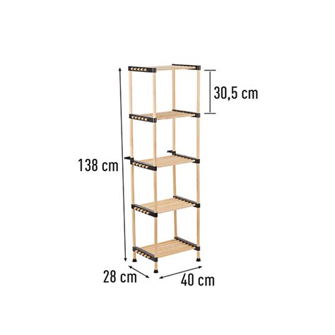 Višenamenska drvena polica 5 pregrada modularna Seowood RF-4005 | Volim ...