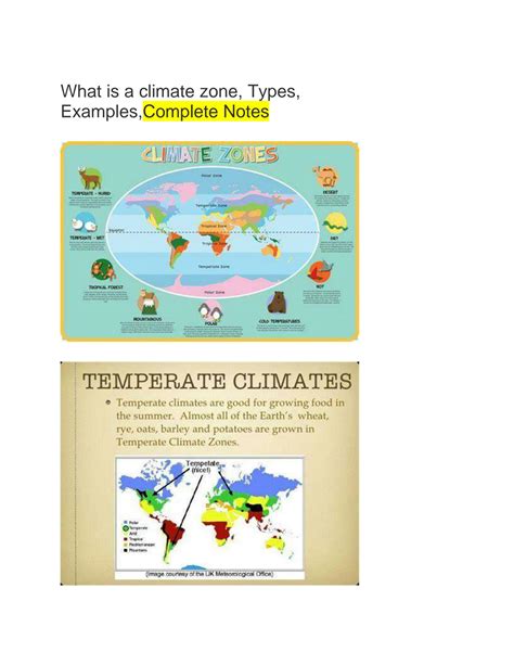 SOLUTION: What is a climate zone types examples complete notes - Studypool