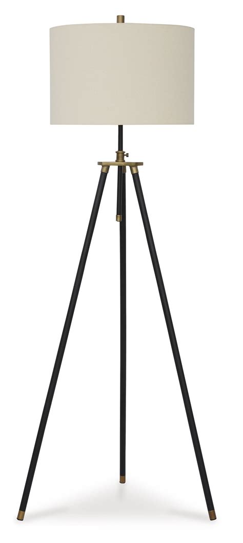 Cashner METAL FLOOR LAMP (1/CN) ASHLEY Black/Gold Finish L206101
