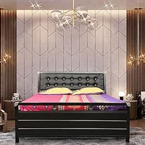 Vibrant interior Metal Matte Finish Double Bed with Hydraulic Storage ...