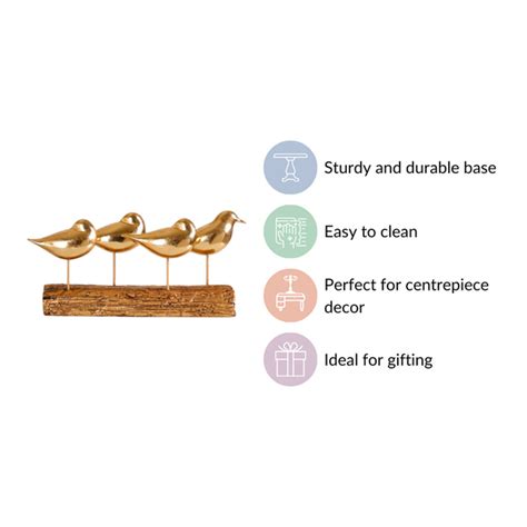 Gold Bird Showpiece With Stand Online - Premium Decor Object | Nestasia
