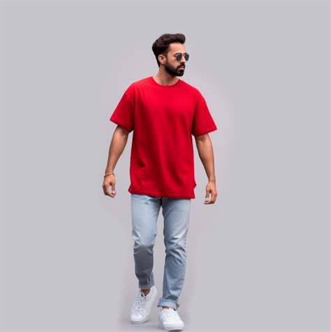 Solid Red Oversized Tshirt For Men and Women – Prabhubhakti