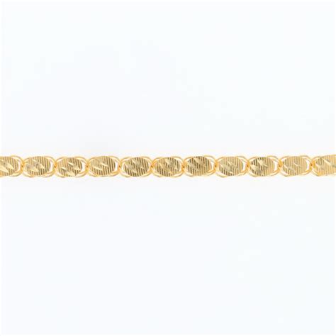 4.1mm Textured Fancy Link Chain 8" Bracelet 21k Yellow Gold 6.22 Grams