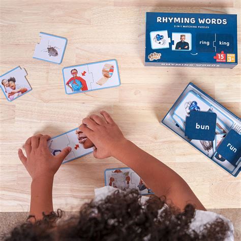 Kindergarten & Preschool Rhyming Words Puzzle - Rhyming Pictures Match ...