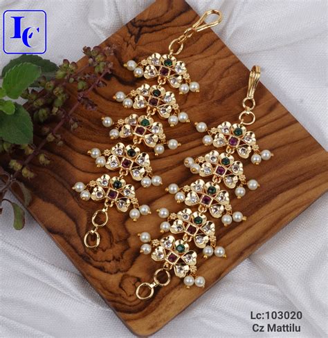 Matte Finishing Ear Chains Mattilu April 16 2022 - Indian Jewelry Designs