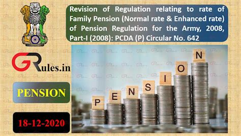Revision of Regulation relating to rate of Family Pension (Normal rate ...
