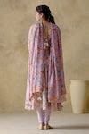 Buy Purple Chanderi Silk, Lycra, Chiffon Embroidery, Floral Print ...