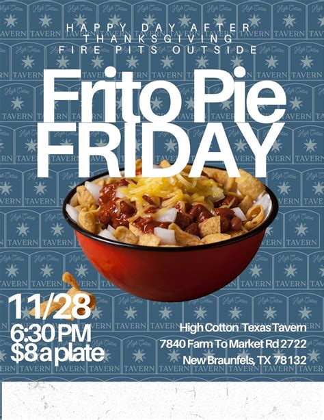 Frito Pie Friday at High Cotton , 7840 FM 2722, New Braunfels, TX ...