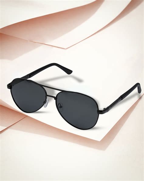 Unisex Black Toned Black Polarised Lens Aviator Sunglasses – Carlton ...
