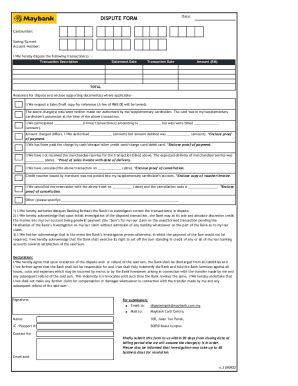 Maybank Dispute Form - Fill and Sign Printable Template Online
