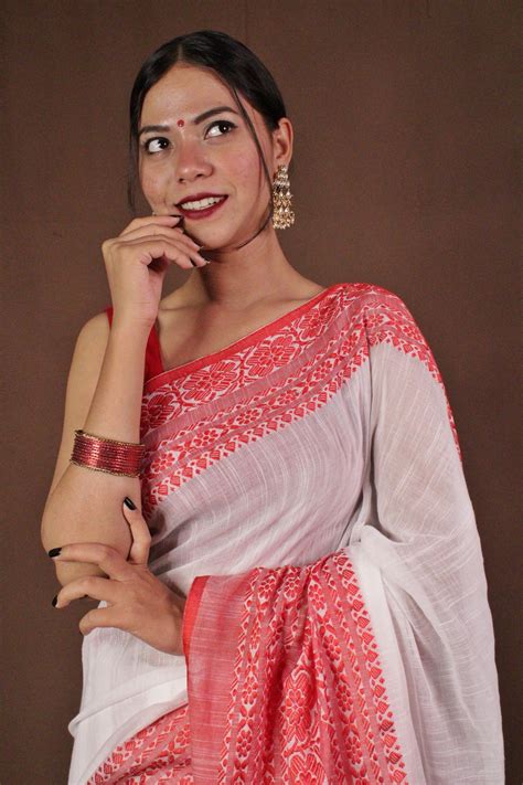 Bengali cotton handloom tant with begampuri naksha weaving wrap in 1 ...