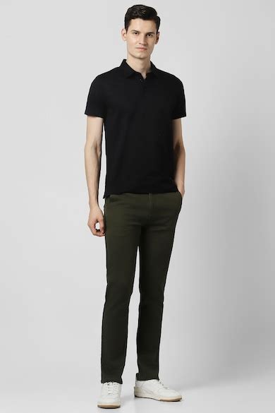 Buy Men Green Textured Super Slim Fit Casual Trousers Online - 39942544 ...