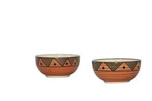 Buy MUDDY STONEWARE Ceramic Katori Bowl in Traditional Brown Color Set ...