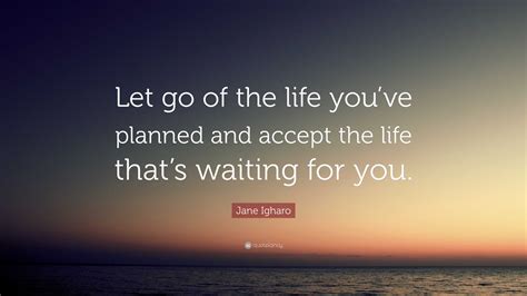 Jane Igharo Quote: “Let go of the life you’ve planned and accept the ...