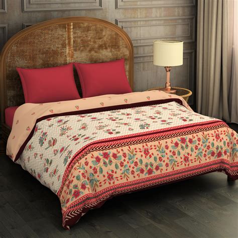 Buy SPACES Rk Home Floral Printed Cotton Double Blanket from Spaces at ...