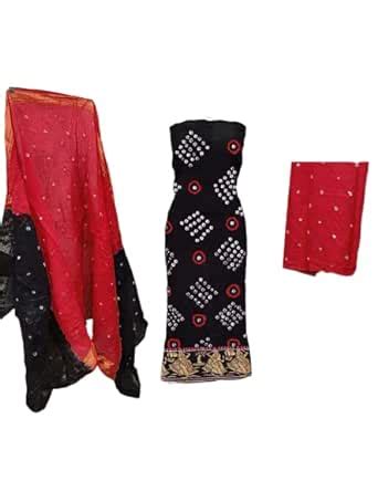 Buy Apricate Women,s pure cotton unstiched rajasthani Bandhani dress ...