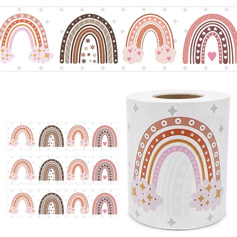 Buy NIKOEO Bulletin Board Borders, Boho Rainbow Classroom Decor ...