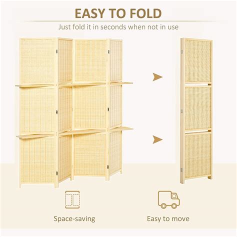 HOMCOM 4-Panel Folding Room Divider, 6 Ft India | Ubuy