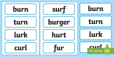 Words With ur in them Flashcards - Primary Resources